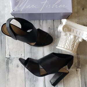 Marc Fisher Black Leotie Heels velcro closure - size 11